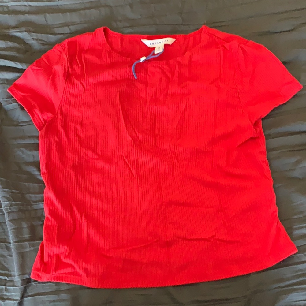 Popsugar red crop top